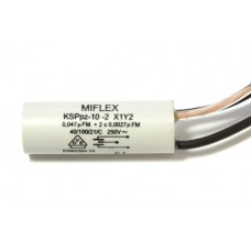 Кондензатор RLC филтър 0,47 μF+2X0,0027 μF Ф13X35mm