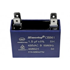 Кондензатор 1.5mf 450V с кабелни обувки