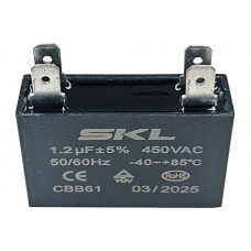 Кондензатор 1.2mf 450V - 37x12x23 mm